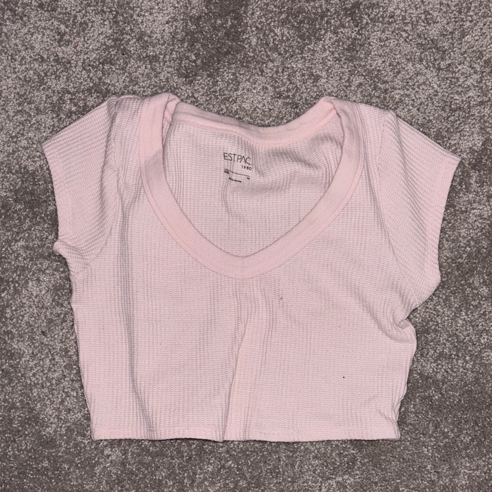 Pink Ribbed Women's Top